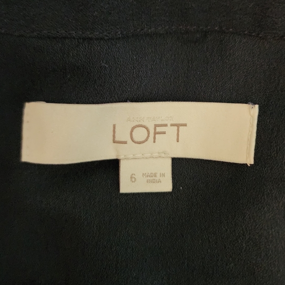 Loft Dress Ruffles and Lace Relaxed Fit Navy Size 6 - Picture 16 of 17